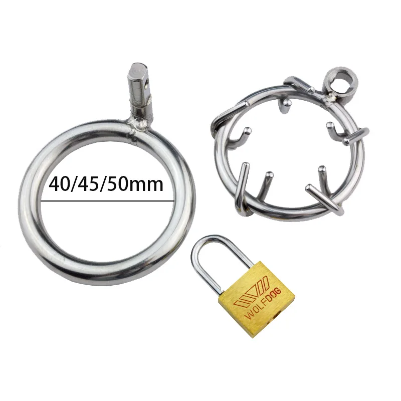 Stainless Steel Spiked chastity Cock Cage Lockable Sex Toys for Men Penis Cock Ring Sleeve Lock Male urethral Chastity Device