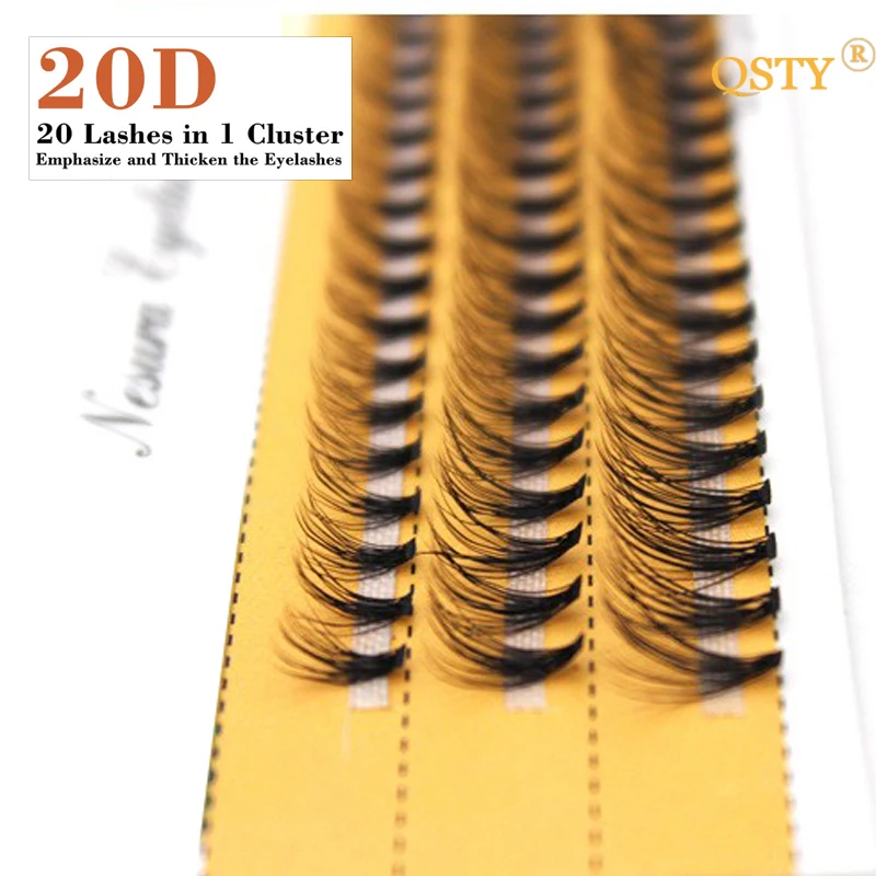 60pcs Natural Long 20D Mink Individual Eyelashes Professional Cluster False Eye Lashes Make up Faux Soft Extension Makeup Tools