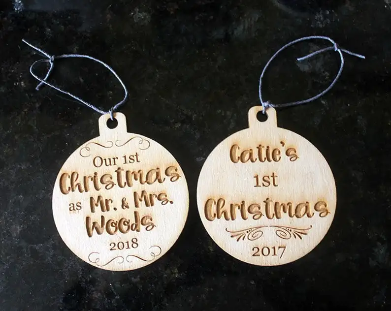 

Last Name Ornament , Custom Ornaments,Custom Acrylic Ornament,Laser Engraved Ornament,Newly Married Gift, Ornament,Christmas Gif