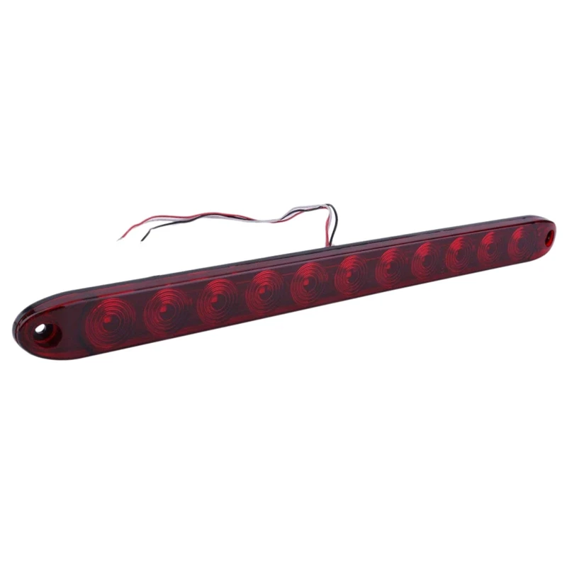 DHBH-Red 15 Inch 11 Led Light Bar Sealed Stop Turn Tail Park Third 3Rd Brake Light Truck Trailer Marker Id Bar Waterproof