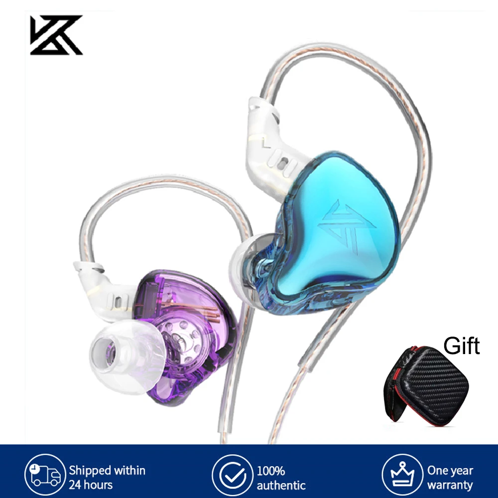 KZ EDC ชุดหูฟังแขวนอินเอียร์หูฟังไฮไฟหูฟังพร้อมไมโครโฟนเกมกีฬา Monitor การตัดเสียงรบกวนหูฟัง EDS