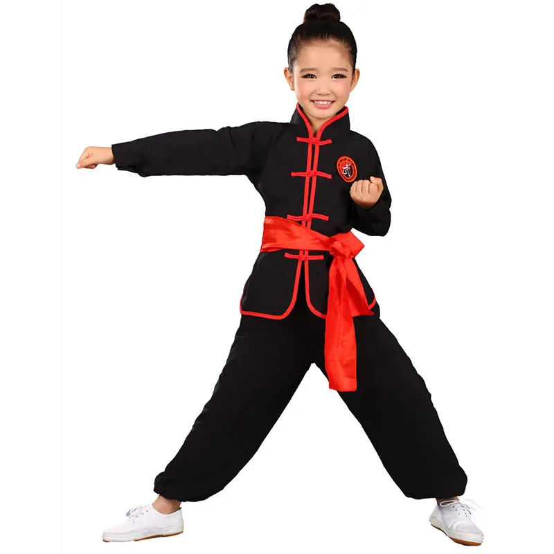 Kid Adult Kung Fu Uniform Traditional Chinese Clothing For Boys Girls Wushu Costume Suit Set Tai Chi Folk Performance Outfit