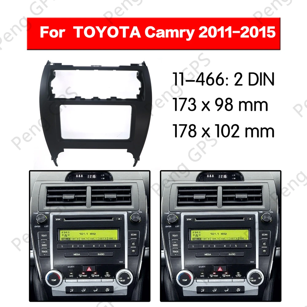 Fascia adattatore per installazione stereo per autoradio 2 DIN per Toyota Camry 2011-2015 frame Audio