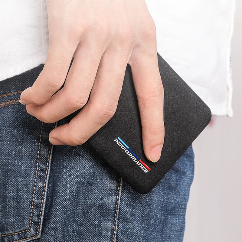 For BMW E46 E90 E60 5/6/7 Series F10 F20 F30 GT F07 X3 f25 X4 X5 X6 Alcantara Bank Credit ID Card Holder Men Card Package Holder