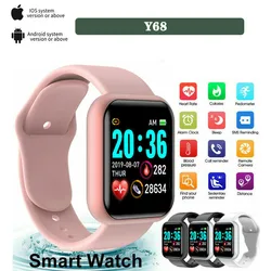 Smart Digital Watch for Men Women with Bluetooth Call Reminder Remote Camera Heart Rate Monitoring Sport Wirstwatch Y68 Bracelet