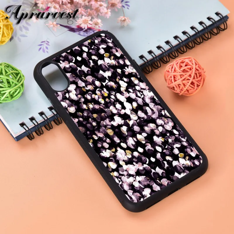 Aprarvest Black Pink Watercolor Spots Silicone Rubber Phone Case Cover For iPhone 6 6S 7 8 PLUS X XS XR 11 12 MINI PRO MAX