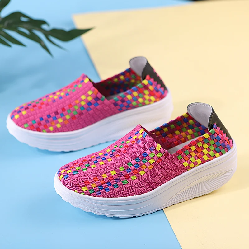 STRONGSHEN New Women Shoes Summer Casual Shoes Flats Breathe Female Shoes Walking Shoes Slip-On Lady Loafers Handmade Shoes