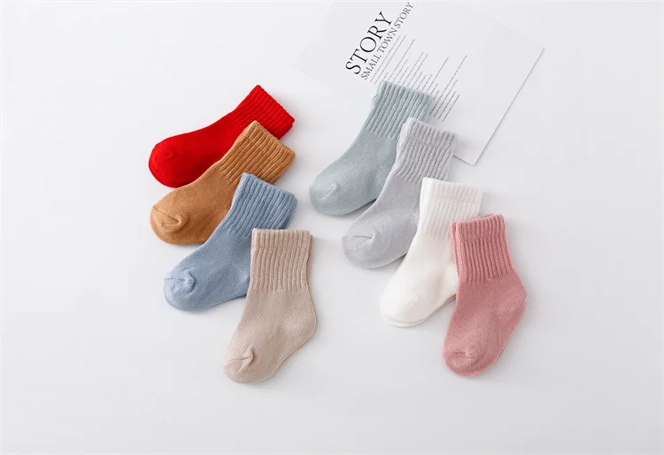 6 Paare/satz Neugeborenen Baby Junge Mädchen Socke Baumwolle Solide Weichen Säuglings Kleinkind Socken für Mädchen Jungen Frühling Herbst Baby Socke 0-12 monat – Detail 2