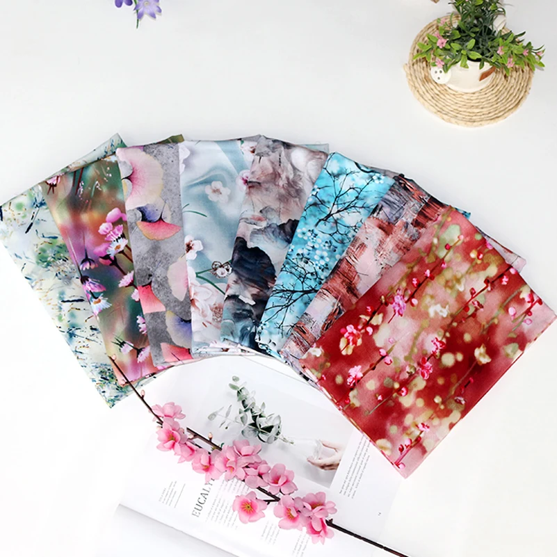 Rayon Fabric Floral Flowers Vintage Liberty Ethnic Soft Summer Pajamas Cloth Sewing Accessories By Half Meter