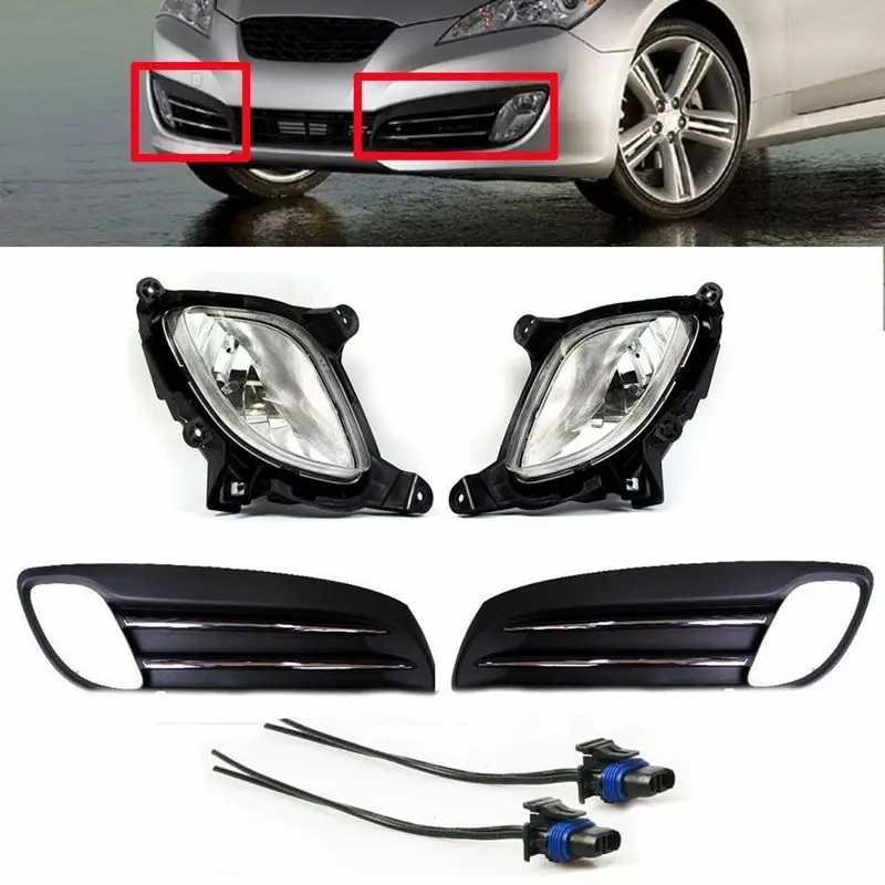 

for 10-11-12 Genesis Coupe OEM Fog Lamps Right & Left With Covers Connectors 6pcs