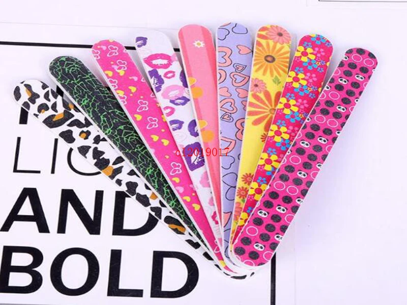 Fashion Printing Two-sided Nail File Nail Tool EVA Grind Manicure Setback Sand Bar Strip Grind Sand Block Nail File