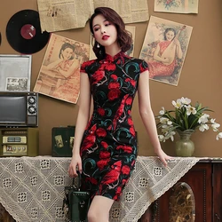 Robe Cheongsam chinoise en coton et lin, Qipao traditionnel, Grande taille, 5XL, 4XL, Noir, Rouge, Grande taille, Commande, Sexy, Vintage