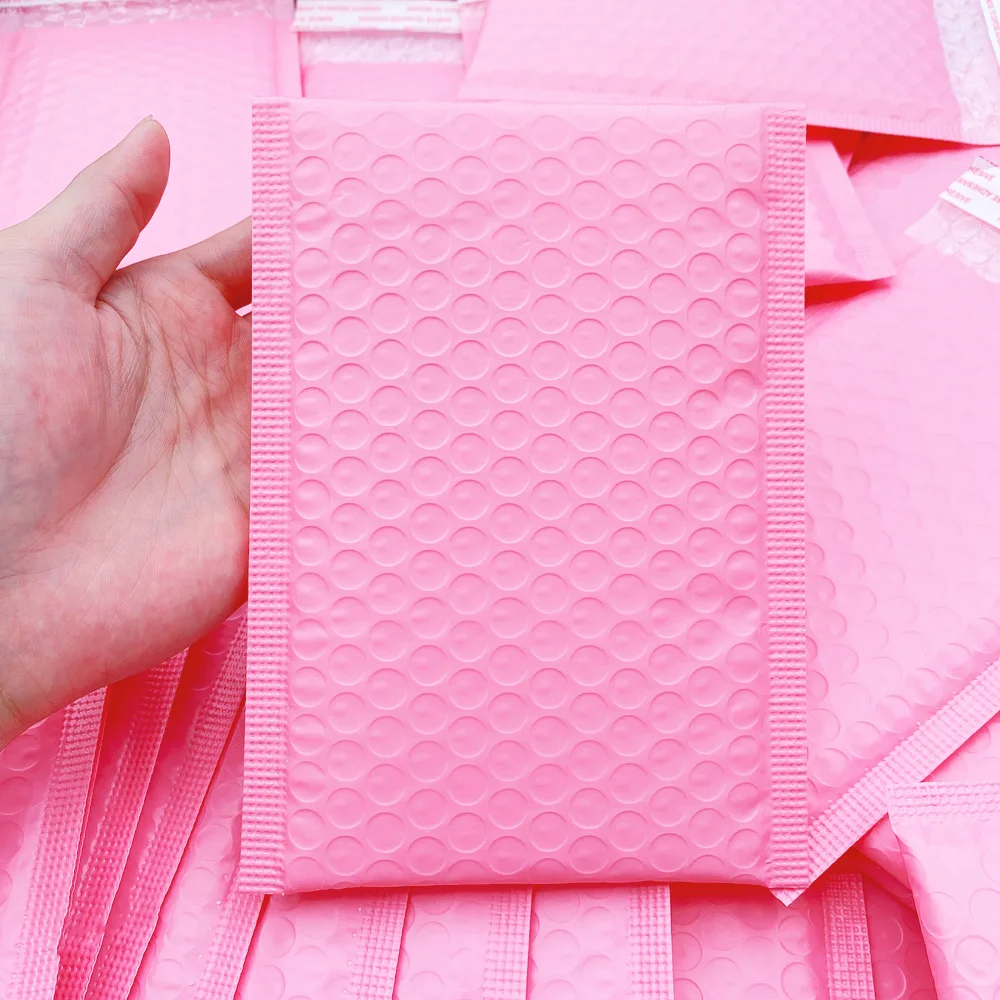 10pcs/5x7-Inch/130*180mm Light Pink Poly Bubble Mailer Padded Envelope self seal mailing bag bubble envelope Shipping envelope