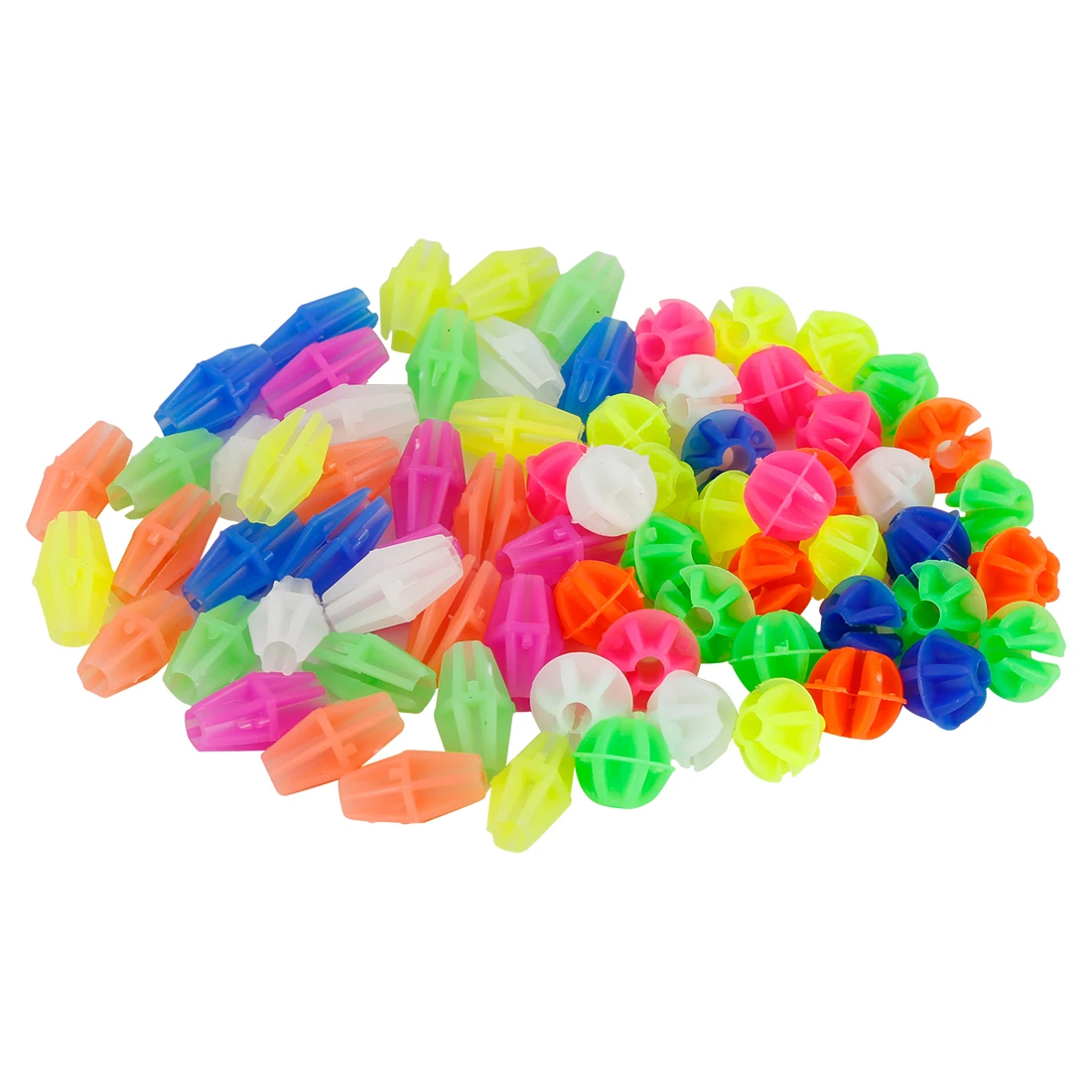 X Autohaux Multicolor Bike Wheel Spoke Bead Decoratie Lichtgevende Kraal Clip 70 / 140 Pcs Kleurrijke Gemengde Vormige Fiets Bead clip