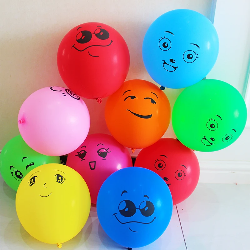 

Smiling Face Balloon Print, Inflatable Air Ball, Happy Birthday Party Decoration, Wedding Baloon, Kid Toy Gift, 12"