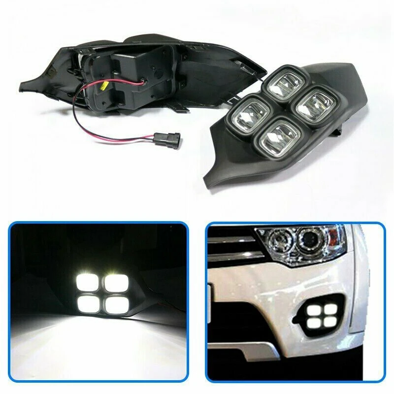 2 Stuks Auto Led Dagrijverlichting Drl Voor Mitsubishi Pajero Sport Montero 2016-2017