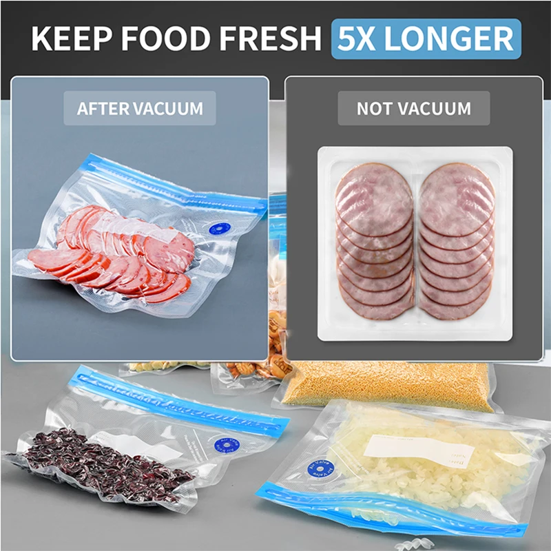 Yumyth Vakuum-Reiß verschluss taschen Wieder verwendbare Lebensmittel lagerung Vakuum ierer Sous-Vide-Beutel Kunststoff verpackungs beutel mit Hand pumpe p275