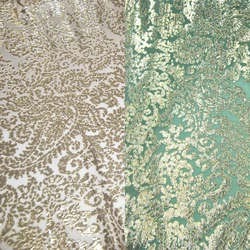 Ahimsa Mulberry Organic Silk Lurex Fabric Metallic Gold Green for Shirt Cloth Decoration