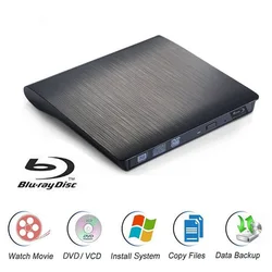 Внешний оптический привод USB 3,0 BD-ROM Blu-Ray горелка 4K 3D Blu-Ray проигрыватель CD/VCD/DVD записывающее устройство для рабочего стола/ноутбука