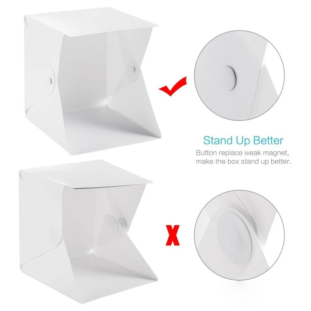 Photography Tent Foldable LED 2x5600k 2x550lm Detachable Household Box