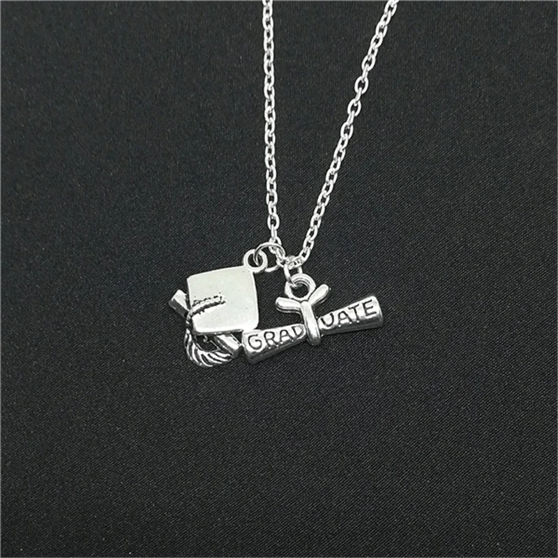 2020 Graduation gift Graduation Necklace Graduatio Cap Silver Plated Chain Necklace Graduation Jewelry Gift for Her