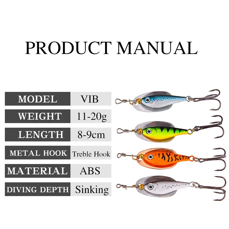 1PCS Rotating Metal Spinner Fishing Lure Hard Bait11g15g20g Artificial Bait Wobblers Fishing Bait Carp Bass Pike Fishing Tackle