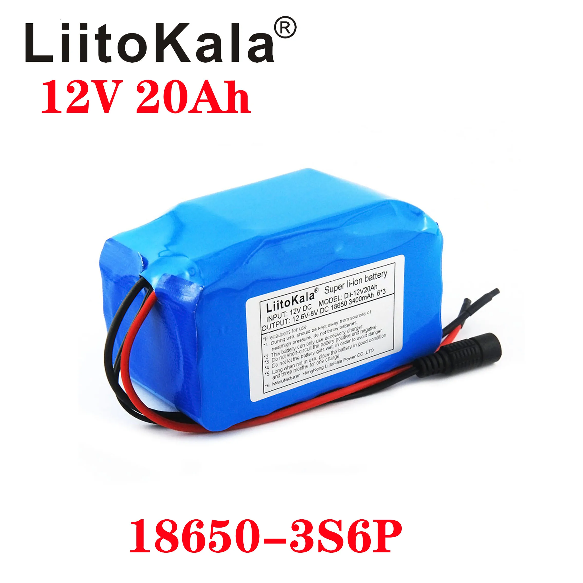 LiitoKala 12v 20Ah bateria litowa 20ah wysoki prąd o dużej pojemności 20000mAh lampa ksenonowa silnik zapas tlefo baterii