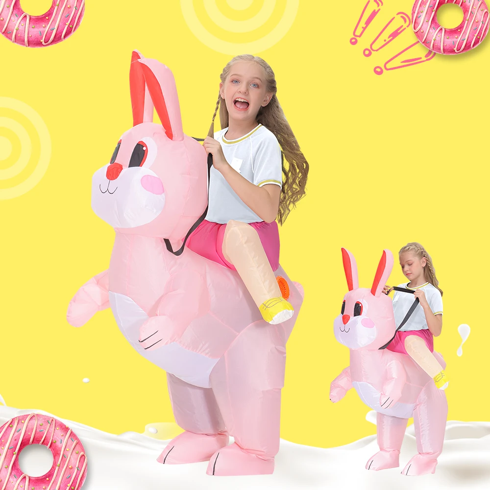 New Adult Kids Bunny RabbitAnime Inflatable Costumes Easter Cosplay Costume Halloween Purim Party Role Play Disfraz