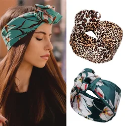 Fascia per capelli con nodo regolabile con stampa di moda lystrooth per donna accessori per capelli con fascia per capelli a turbante largo per ragazze