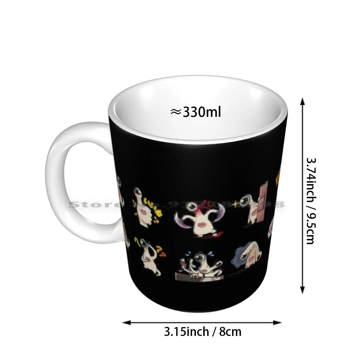 Chibi-Migi Ceramic Mugs Coffee Cups Milk Tea Mug Parasite Logo Migi Shinchi Kara Right Arm Right Arm Parasyte Science Fiction