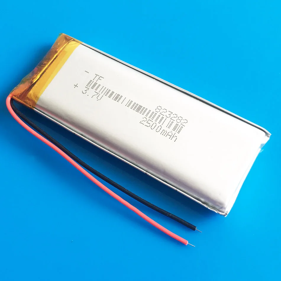 3.7 baterai isi ulang lithium Lipo polimer 2500 V 823282 mAh untuk GPS Bluetooth DVD PDA PAD power bank e-book kamera tablet PC
