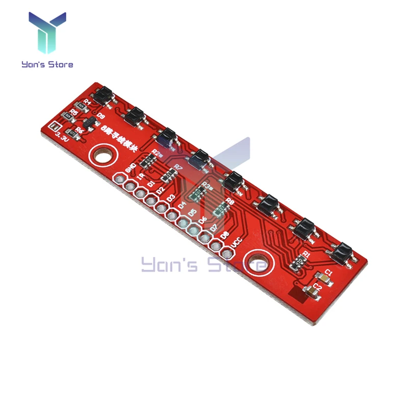 8 Channel IR Infrared Tracking Sensor Module Barrier Line Track Sensor Module Detection Board DIY for Arduino Smart Car Robot