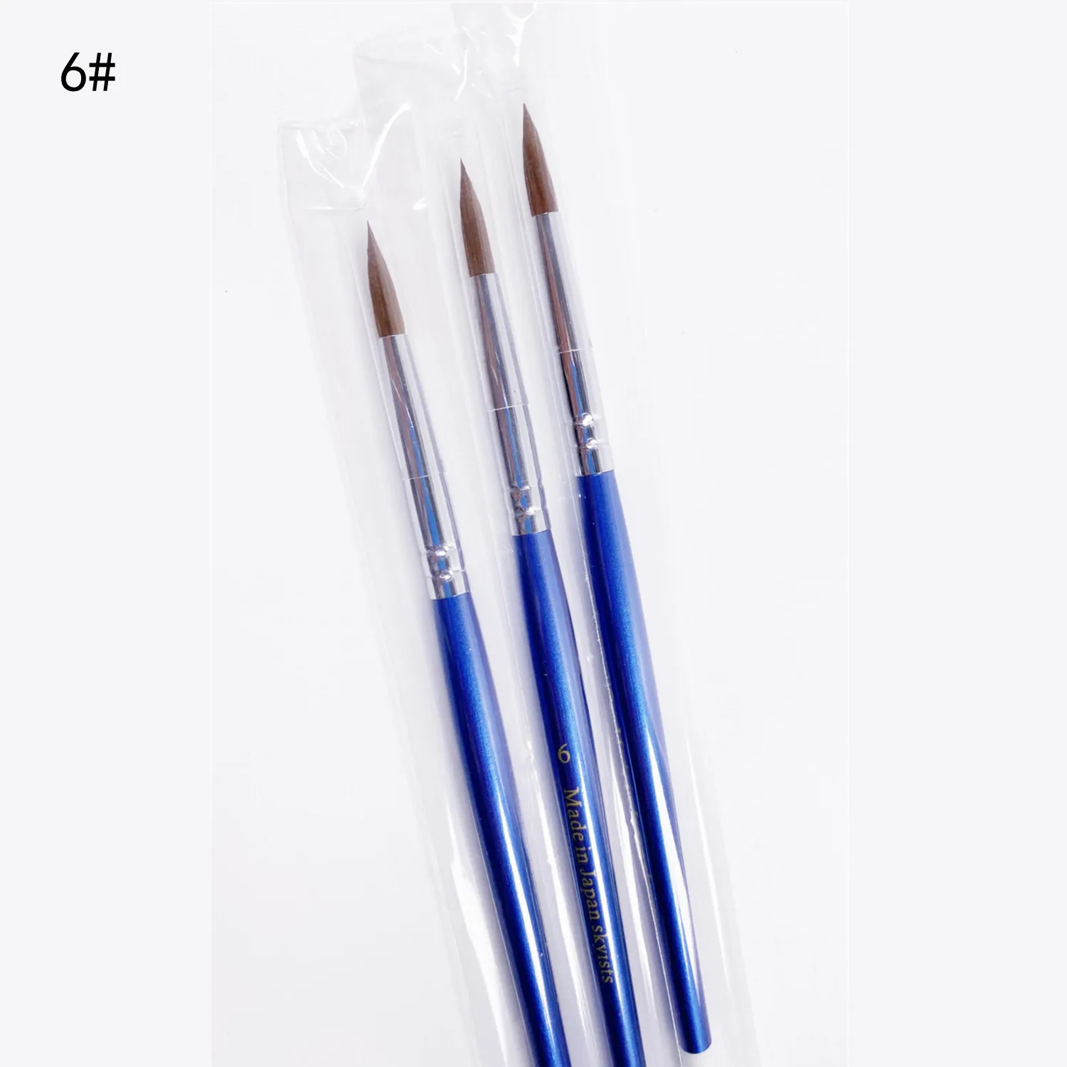 10Pcs High Quality Dental Lab Supplies Brush Pen Metal Porcelain Powder Ceramic Brushes Nylon Hair 6# Equipment Dentist Tools