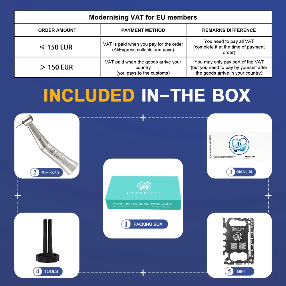 AI-FX25 contra winkel push chuck handstück 1:1 patrone & nahen welle dental zahn material ersatzteile