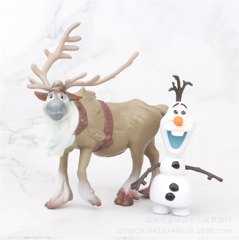 Disney Anime Frozen 2 Snow Queen Elsa Anna Pvc figurka Olaf Kristoff Sven figurki dzieci zabawka z kreskówki dzieci prezenty dla dzieci