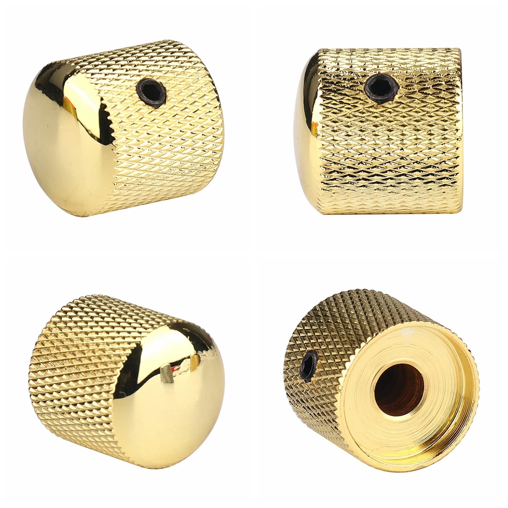 1pcs/2pcs Metal Dome Knobs Electric Bass Guitar Knobs Volume Tone Control Knobs with Wrench Bronze/BK/CR/GD/Black Nickel