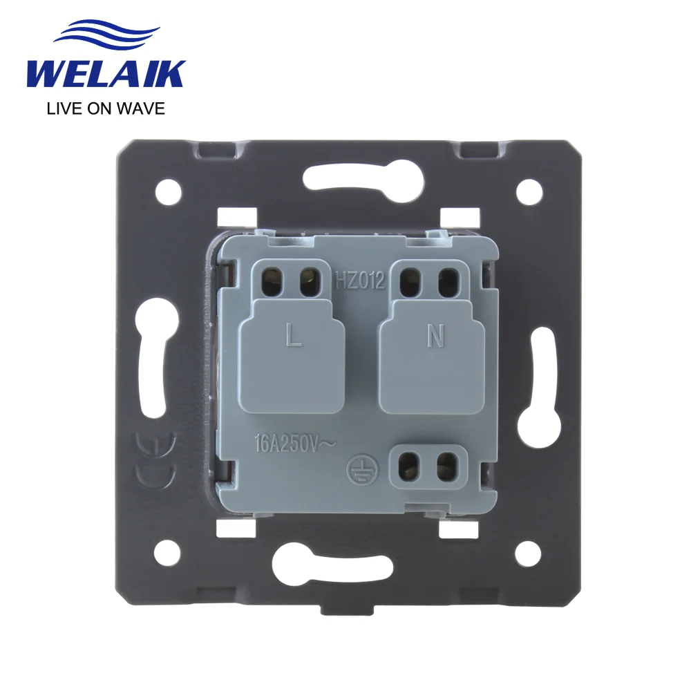 WELAIK 45*45mm 16A EU European Safety Wall Power Socket Outlet White 16A Wall Socket DIY Parts Module 220V A8EW