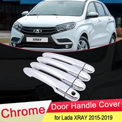 for Lada XRAY AvtoVAZ 2015 2016 2017 2018 2019 Luxuriou Chrome Door Handle Cover Catch Trim Set Car Cap Styling Accessories ABS