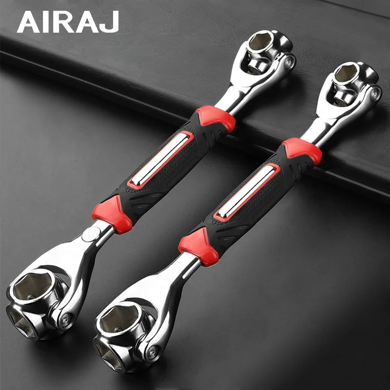 AIRAJ 52-in-1 Tiger Wrench Sleeve, 360° Rotation Ratchet Socket Wrench Adaptable to Screws Household Auto Parts Repair Tools