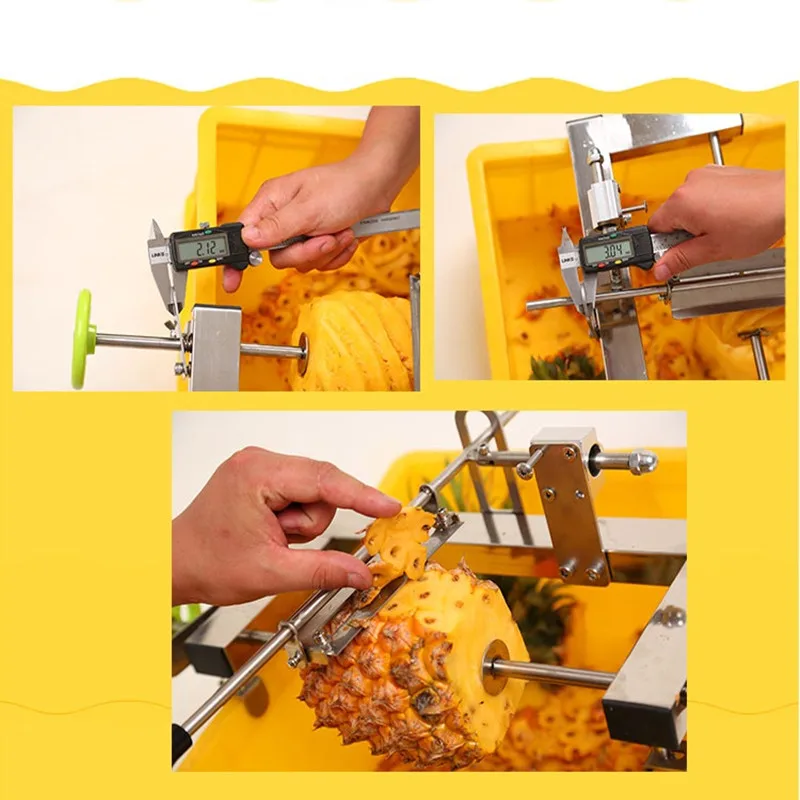 Stainless Steel Pineapple Peeler Semi-Automatic For Kitchen Pineapple Peeler Eye Remover Hand Crank Commercial Fruit Knife Tools