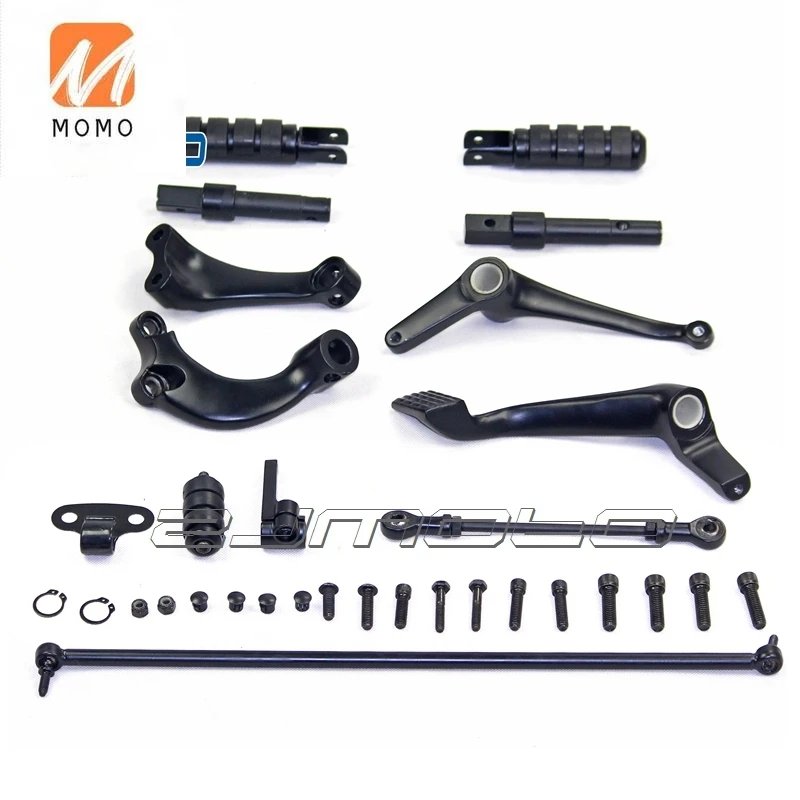 Black Iron Footrest Forward Control Kit Motor Bike Foot Pegs Motorcycles Foot Rest For Sportster Roadster Nightster 1622-0140