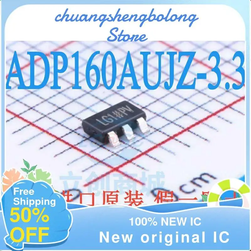 

10-200PCS ADP160AUJZ-3.3-R7 SOT23-5 LG1 150MA 3.3V New original IC