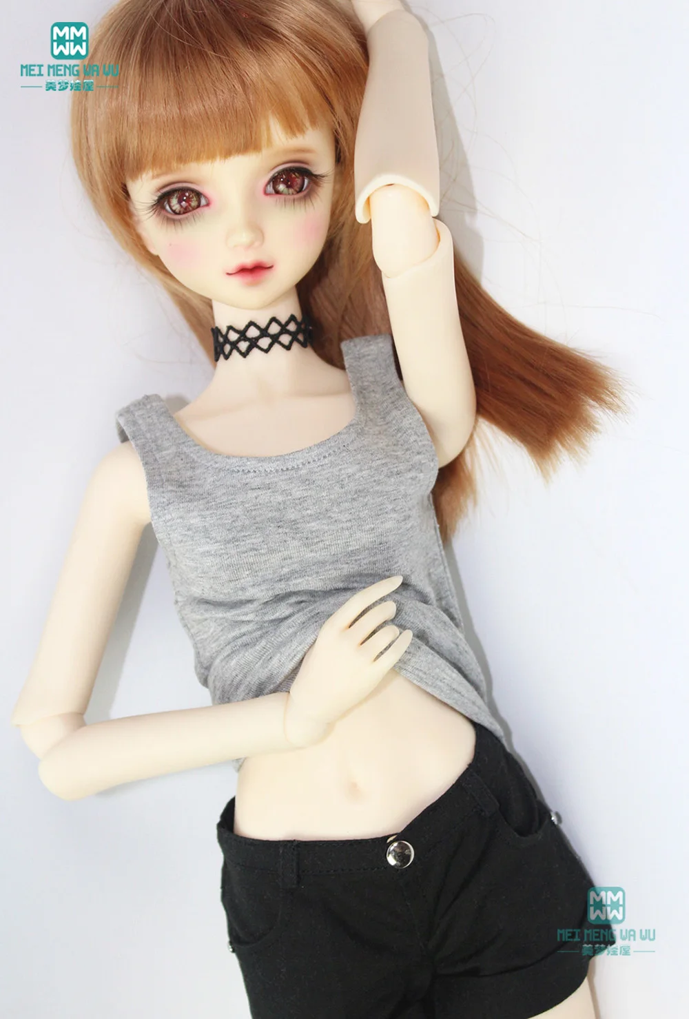 BJD accessories for 60cm 1/3 BJD Doll fashion wild vest black, white, gray