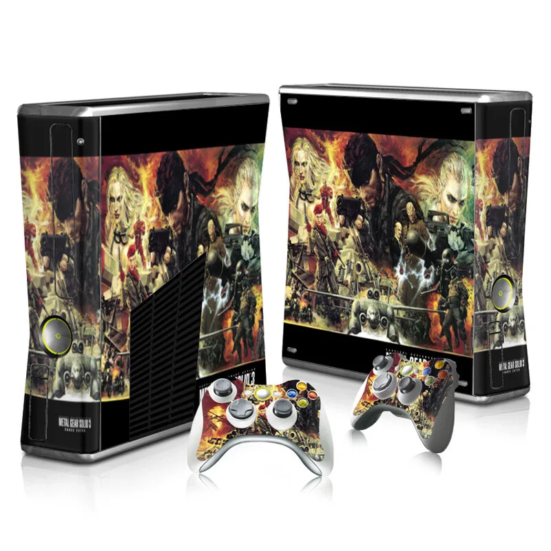 المعادن والعتاد الصلبة الجلد ملصق مائي غطاء ل Xbox 360 سليم وحدة التحكم حامي جلد فينيل ملصق تحكم