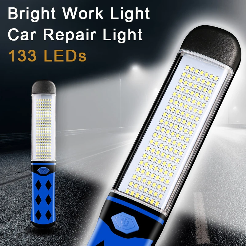 

Super Bright LED Work Light Flashlight USB Rechargeable With Magnet And Hook Portable Vehicle Maintenance Lamp Torch