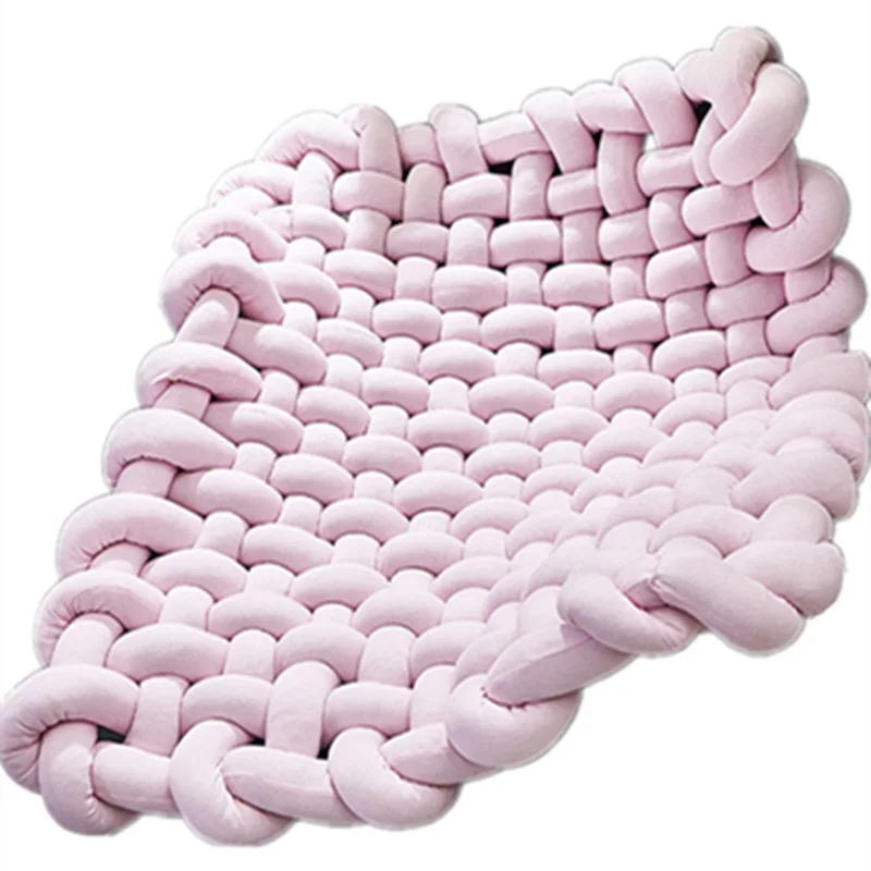 New 85*70cm Hand-woven Cushion Baby Crawling Cushion Non-slip Baby Play Mats Cushion Newborn Toy Blanket