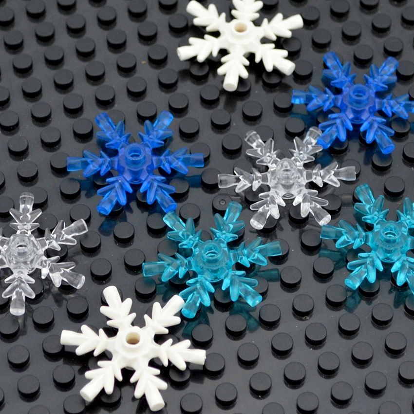 30 Stück MOC Bausteine Schneeflocke Winter Eis 4 x 4 Stadt-Bausteine Kristallpartikel Spielzeug Kinder Weihnachtsgeschenk Kompatibel mit 42409 – Detail 1