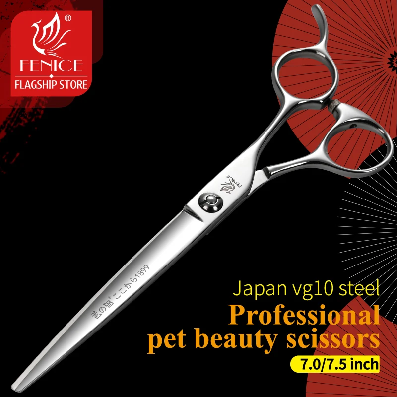 

Fenice 7.0/7.5inch Professional Dog Grooming Scissors Straight Cutting Shears Japan VG10 Groom tools for Groomers