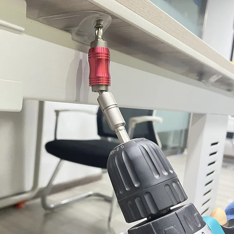 Adattatore per asta di collegamento con supporto per cacciavite magnetico con direzione regolabile angolo di 20 ° per punta a vite con codolo esagonale 1/4