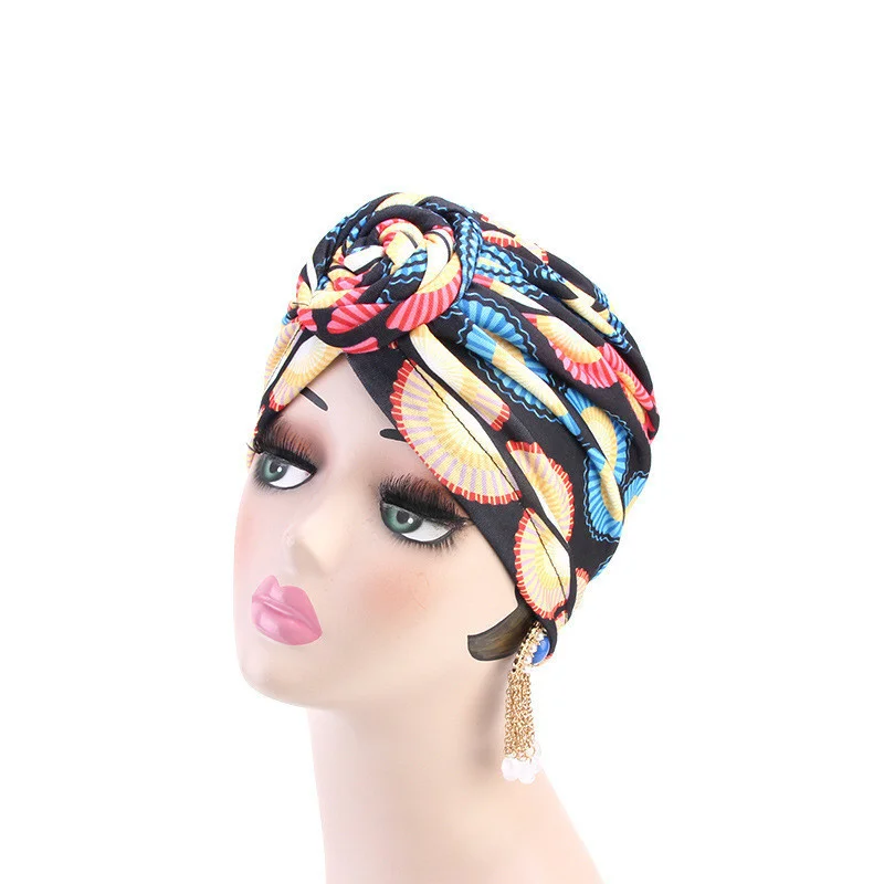 Afrikanische Druck Turban Hut für Frauen Scrunchies Knoten Headwrap Stretch Bandanas Party Headwear Damen Kopftuch Haar Zubehör – Detail 23